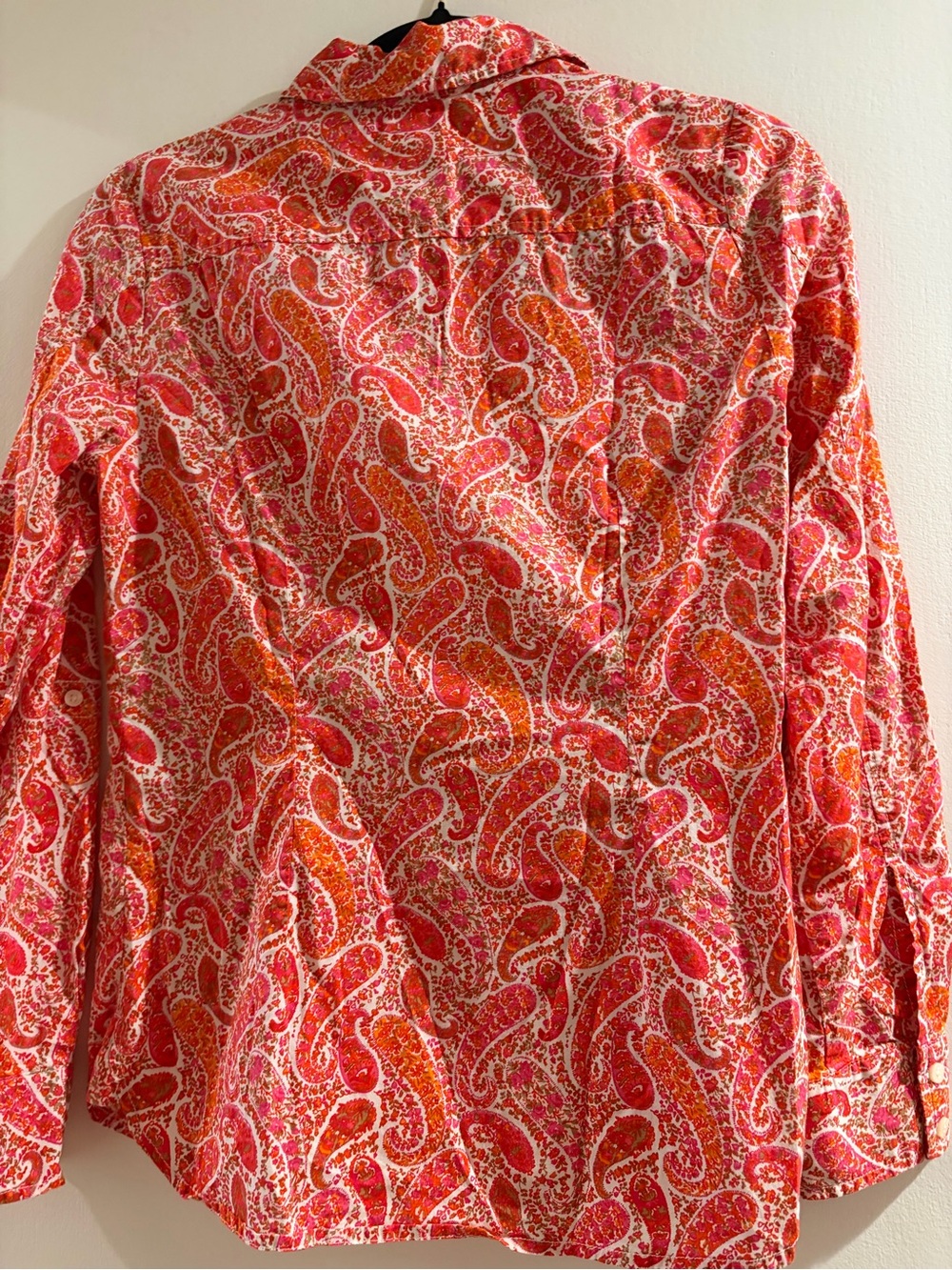Tommy Hilfiger Red and Orange Paisley Button-Down Shirt - Picture 5 of 6